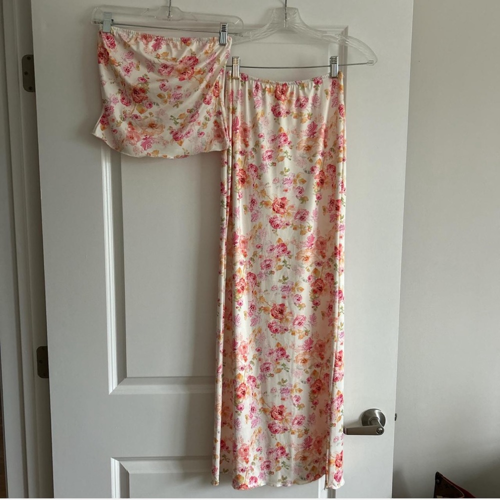 Floral Two-Piece Skirt and Top Set